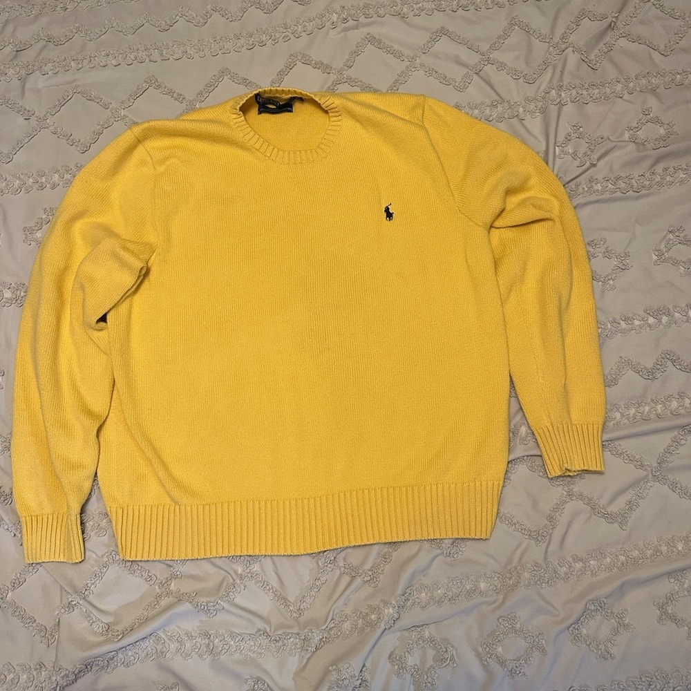 Polo Ralph Lauren Yellow Crew Neck Sweater Men’s Size XL